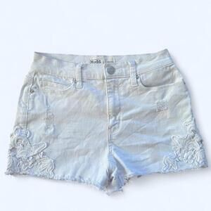 Vintage Mudd White lace embroidered denim shorts Size 5